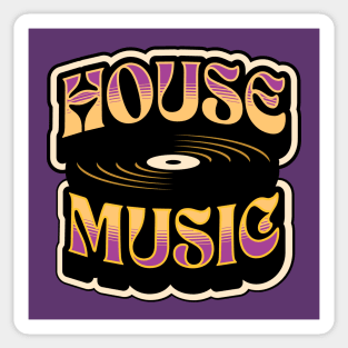 HOUSE MUSIC  - Groovy Vinyl (purple/muted orange) Sticker